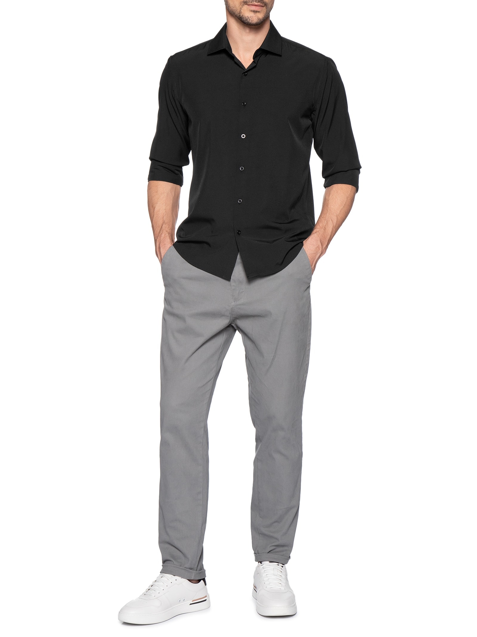 Camisa Masculina Tech Line Smart Move Preto '2 Essential