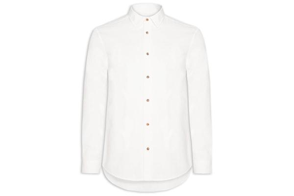 Camisa Masculina Textura Quadriculada Mini - Branco