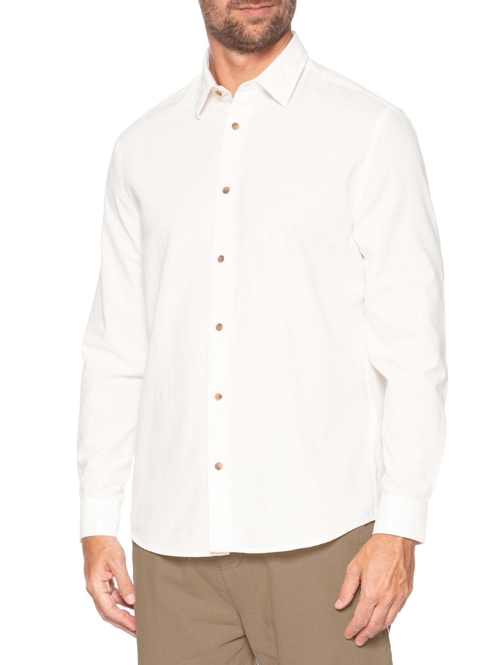 Camisa Masculina Textura Quadriculada Mini Branco Aramis