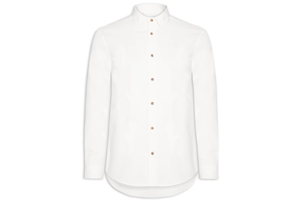 Camisa Masculina Textura Quadriculada Mini - Branco