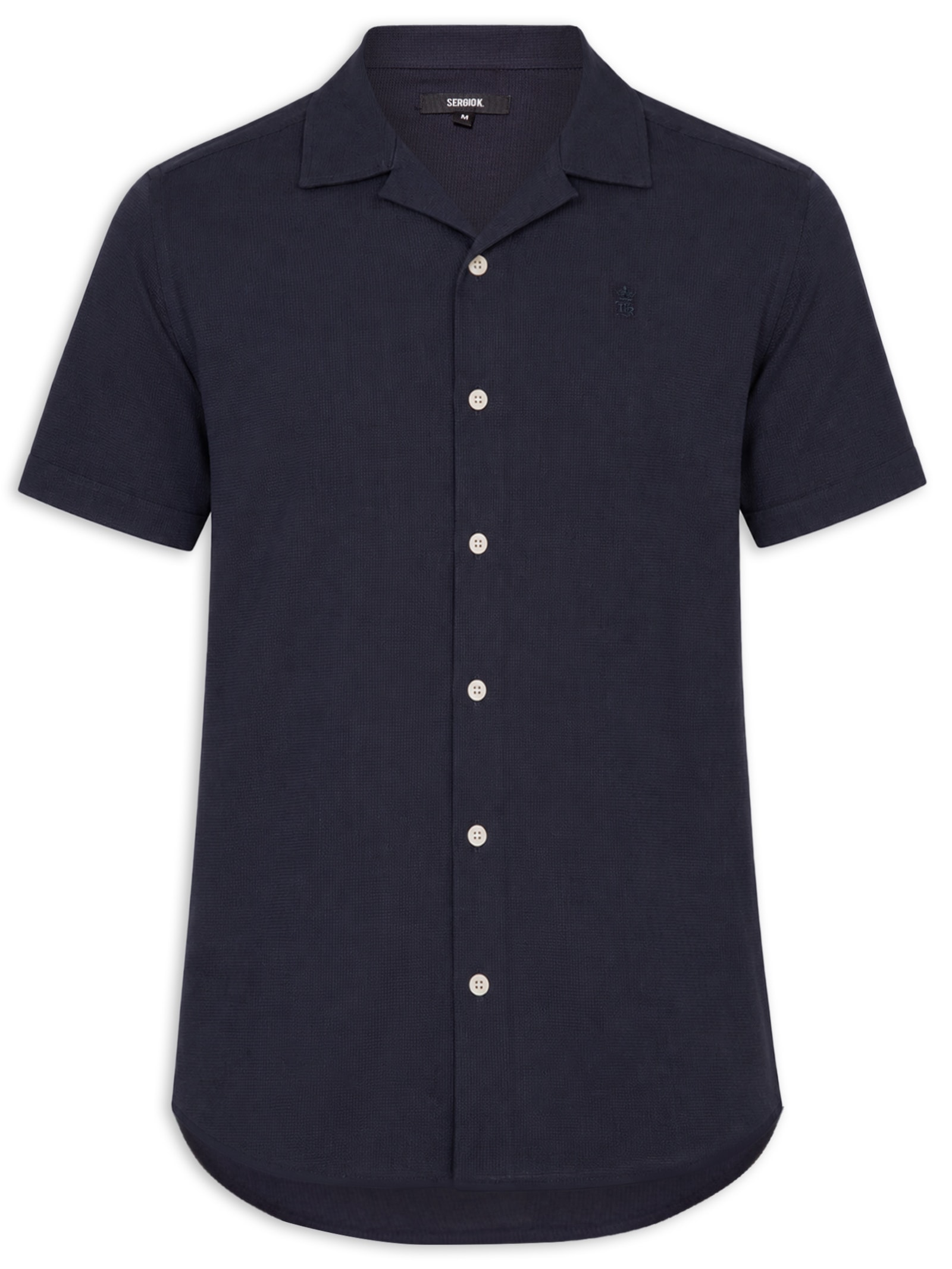 Camisa Masculina Texture Azul Sergio K