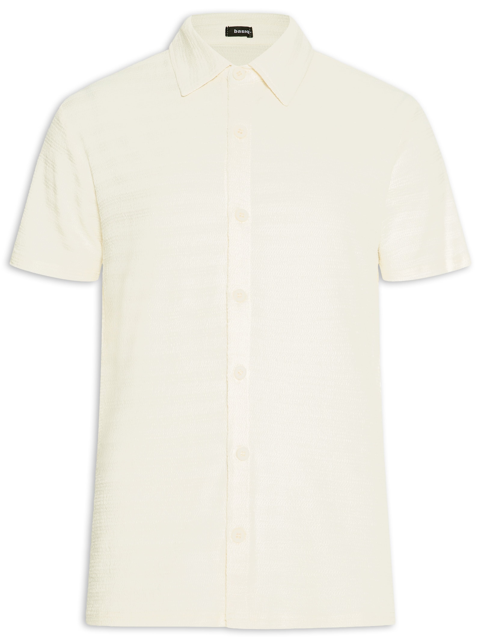 Camisa Masculina Texturizada Branco Basiq Men