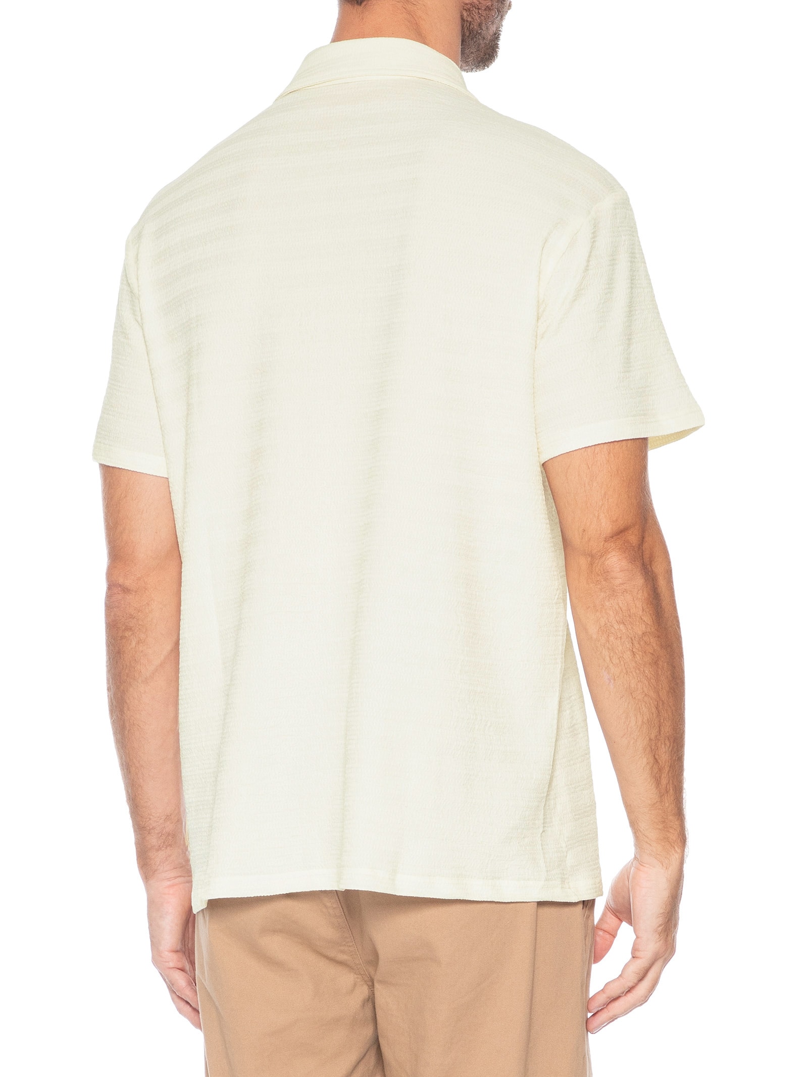 Camisa Masculina Texturizada Branco Basiq Men