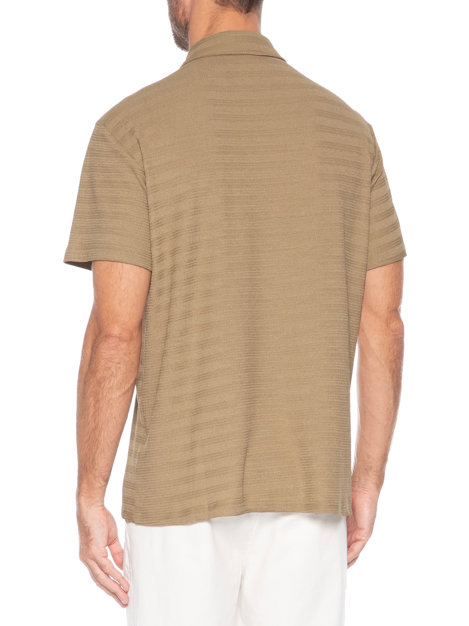 Camisa Masculina Texturizada Marrom Basiq Men