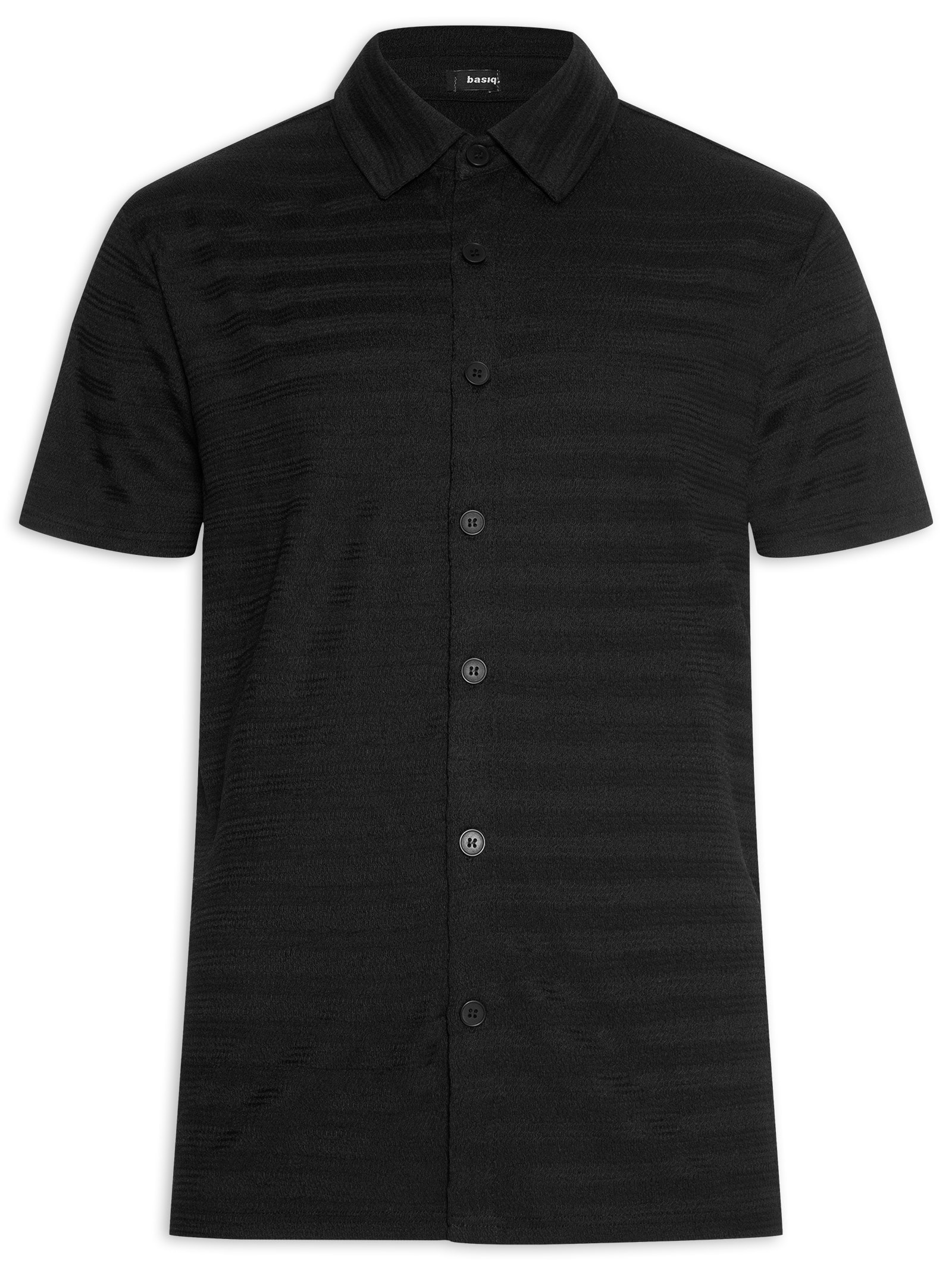 Camisa Masculina Texturizada Preto Basiq Men