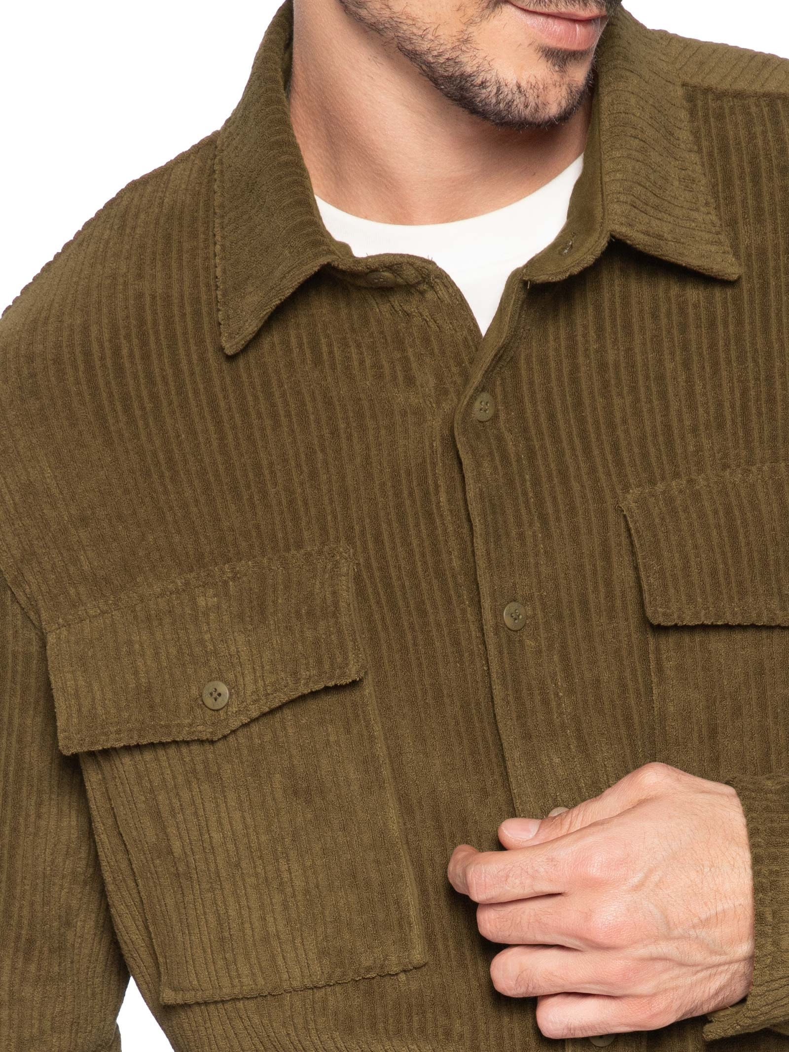 Camisa Masculina Towelling Rib Marrom Osklen