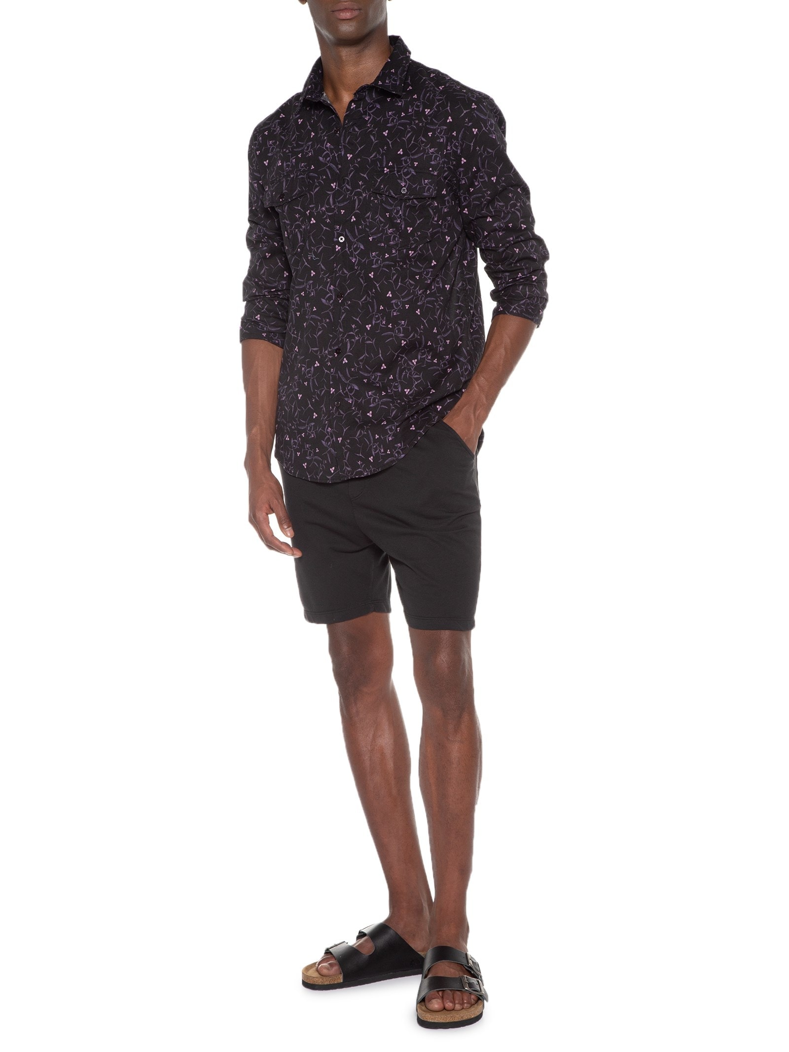 Camisa Masculina Trapoeraba Manga Longa Preto Osklen