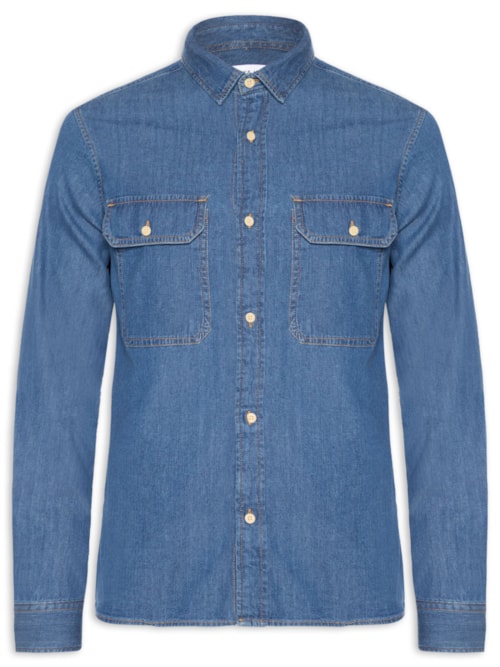 Camisa Masculina Travis Jeans – Azul