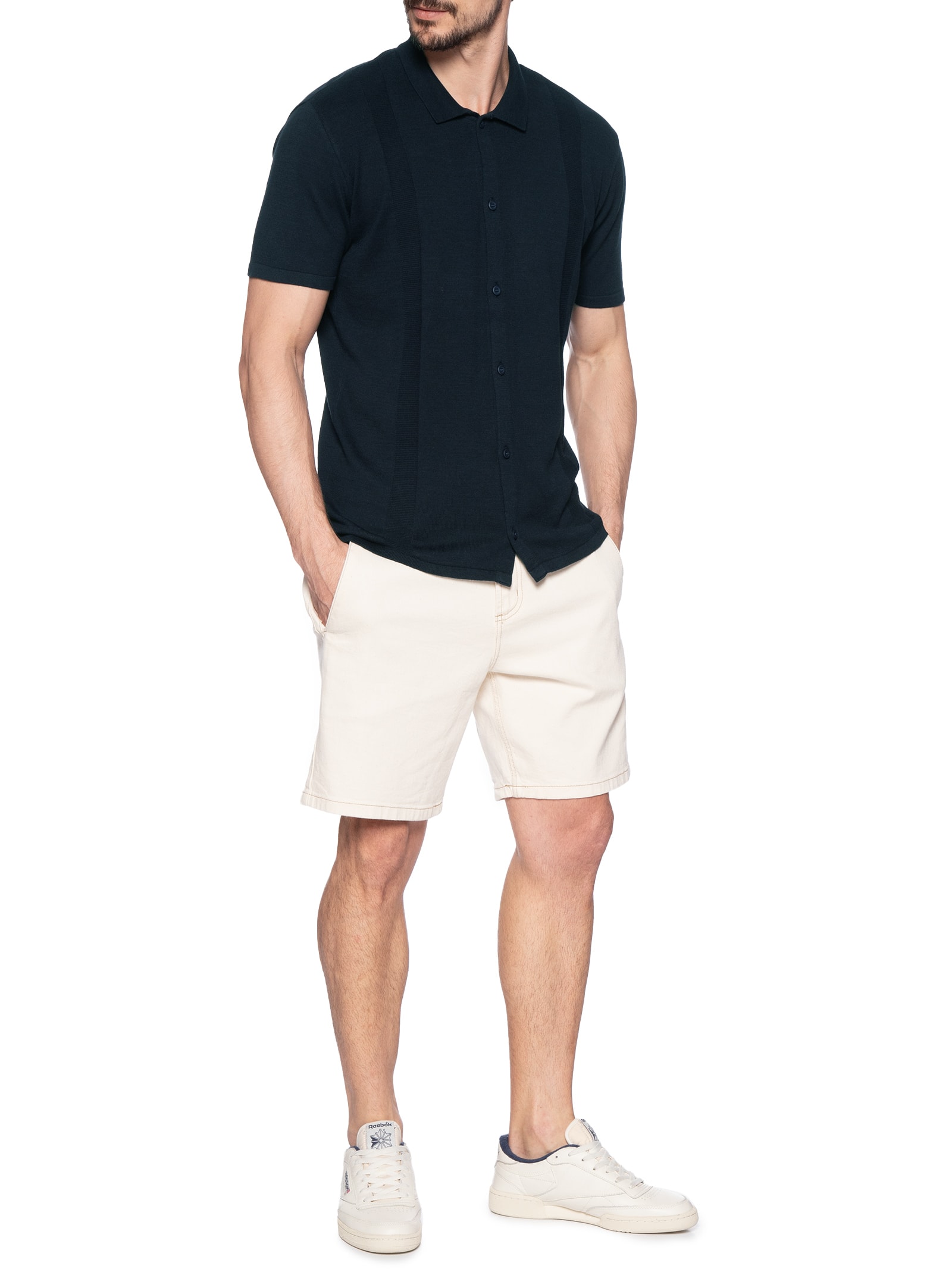 Camisa Masculina Tricô Stripes Azul Calvin Klein - White Label