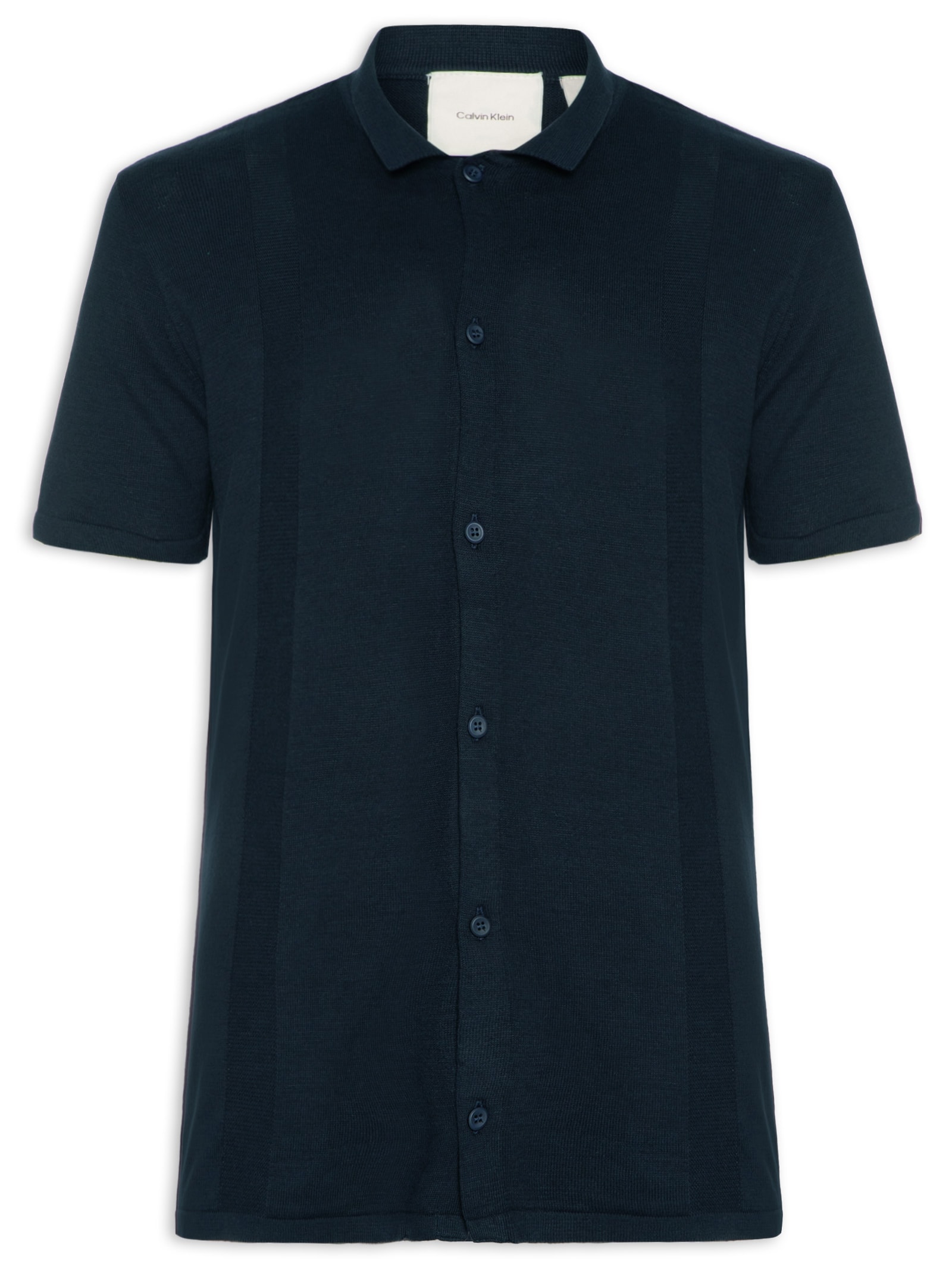 Camisa Masculina Tricô Stripes Azul Calvin Klein - White Label