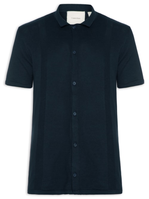 Camisa Masculina Tricô Stripes – Azul