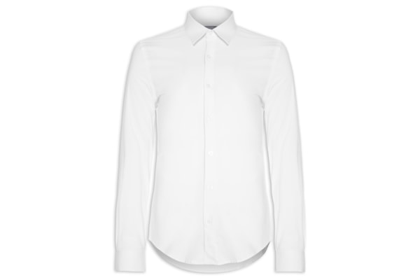 Camisa Masculina Tricoline Elastano - Branco