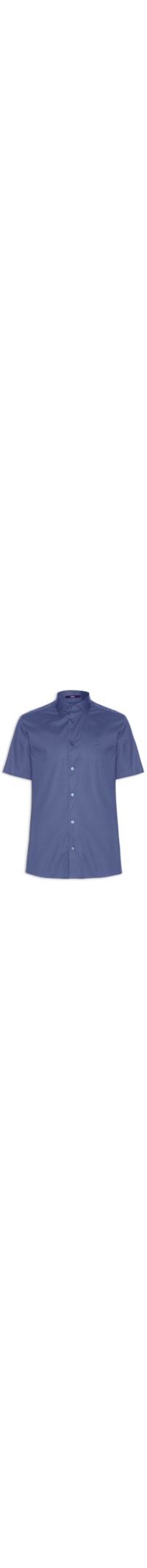 Camisa Masculina Tricoline Ly Classic New Italian Manga Curta - Azul
