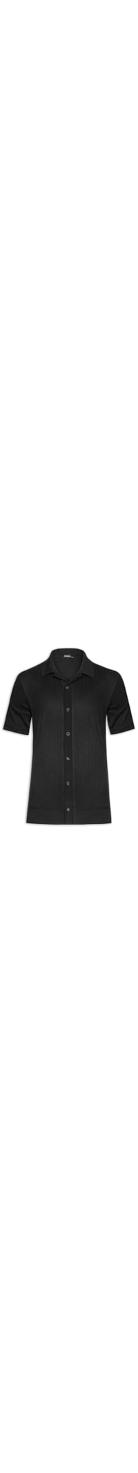 Camisa Masculina Tricot Manga Curta - Preto