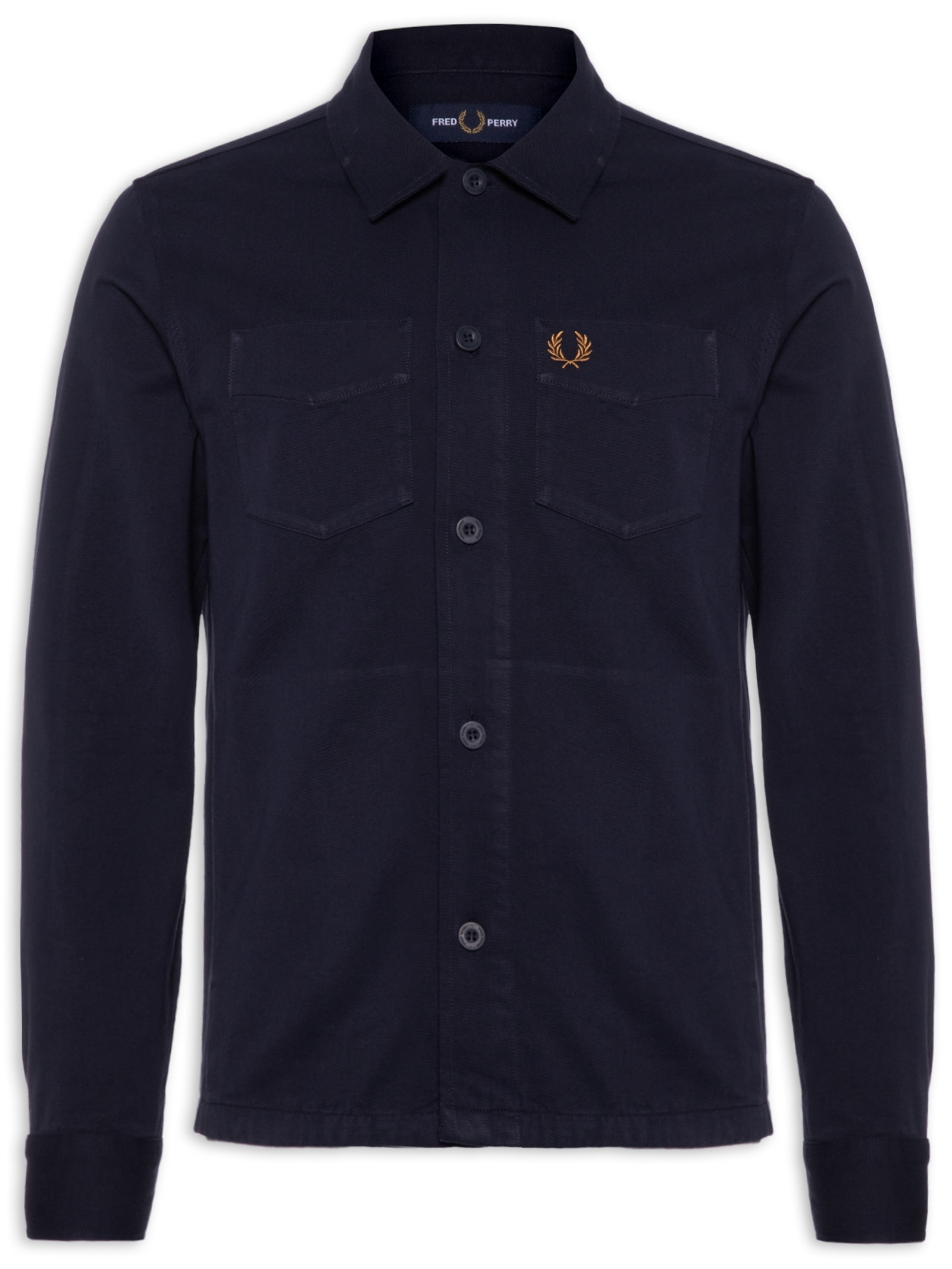 Camisa Masculina Twill Overshirt Azul Fred Perry