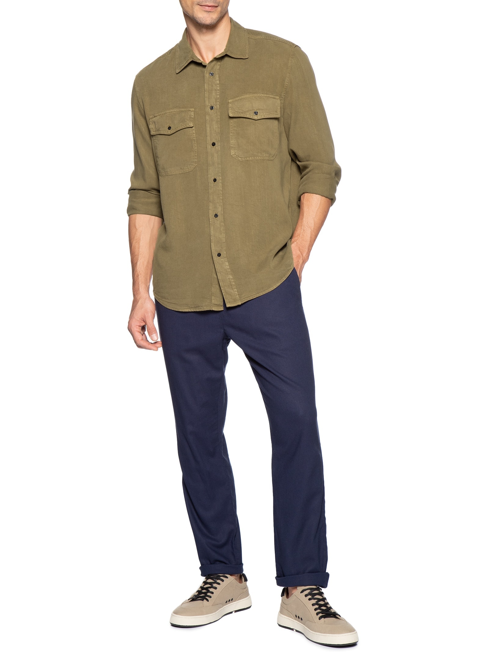 Camisa Masculina Used Utility Marrom Osklen