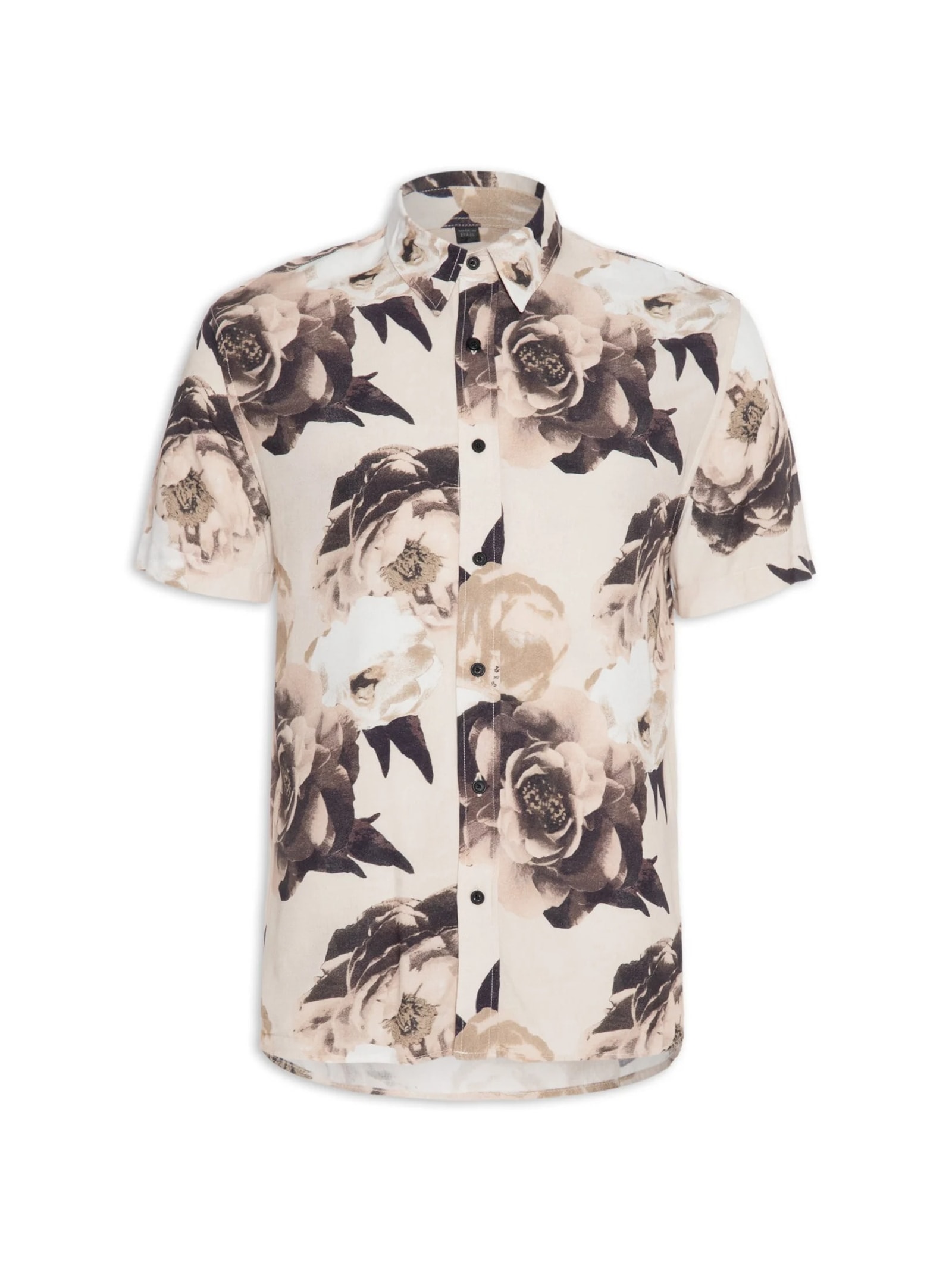 Camisa Masculina Vintage Rose Bege John John