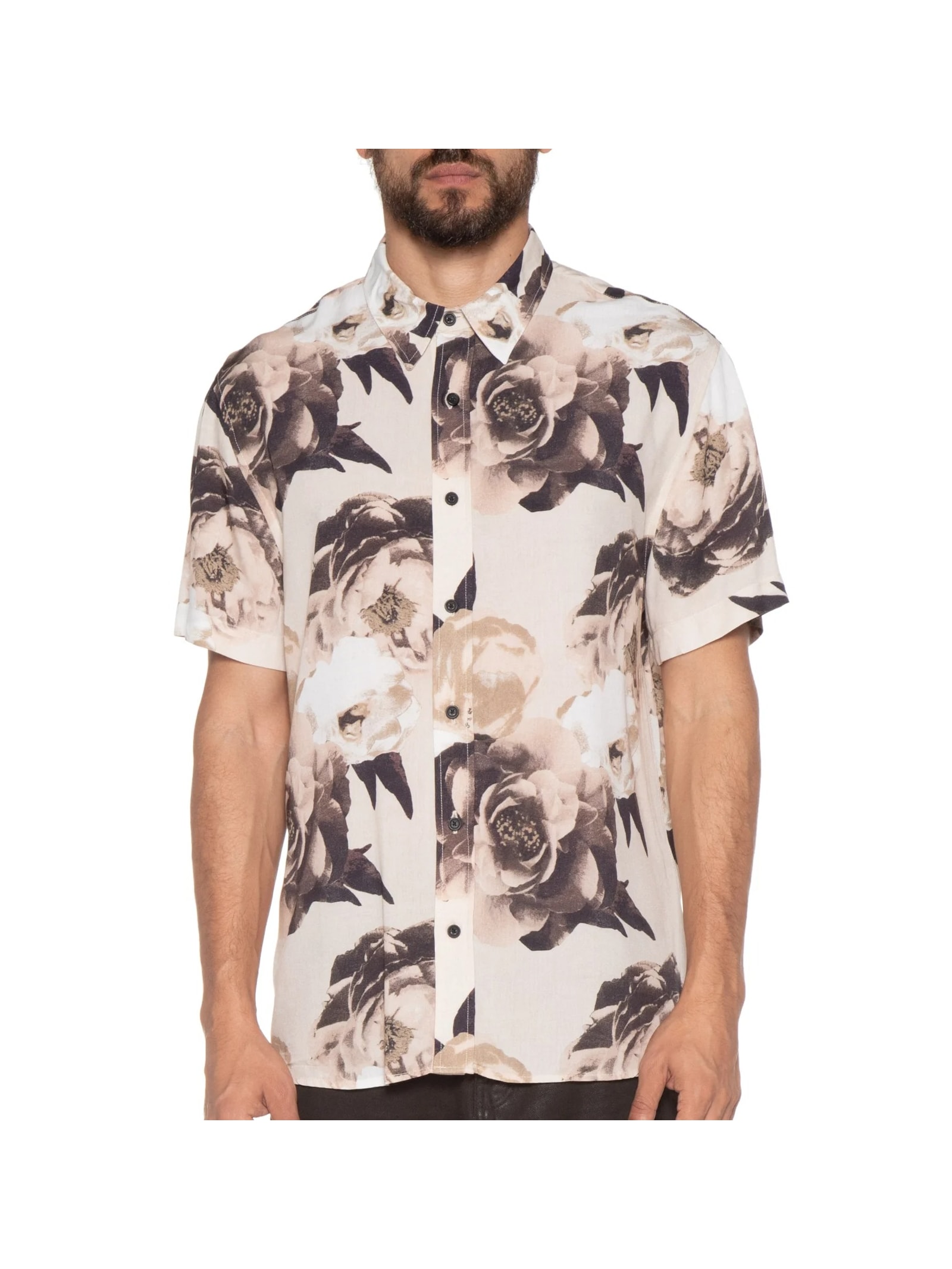 Camisa Masculina Vintage Rose Bege John John