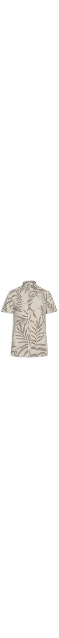 Camisa Masculina Viscose Estampa Folhagem - Bege