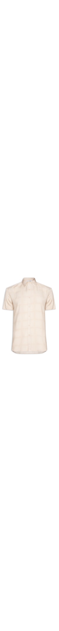 Camisa Masculina Viscose Estampa Quadrado - Bege