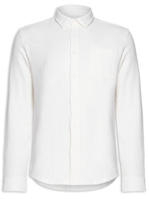 Camisa Masculina Warped Cotton Manga Longa - Off White