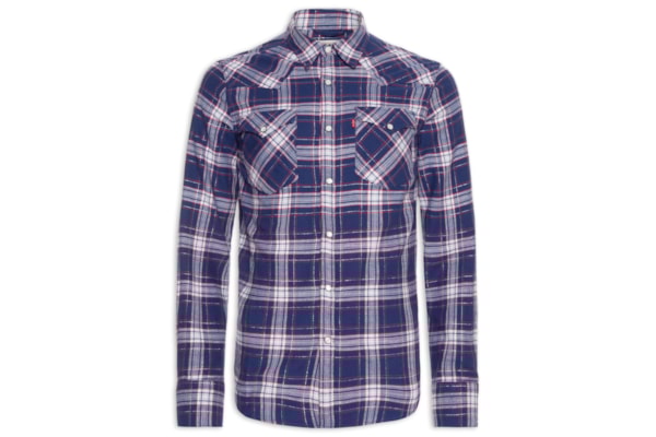 Camisa Masculina Xadrez Barstow Western - Azul