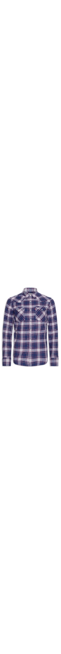 Camisa Masculina Xadrez Barstow Western - Azul