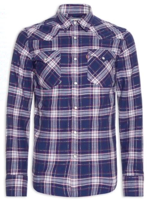 Camisa Masculina Xadrez Barstow Western – Azul
