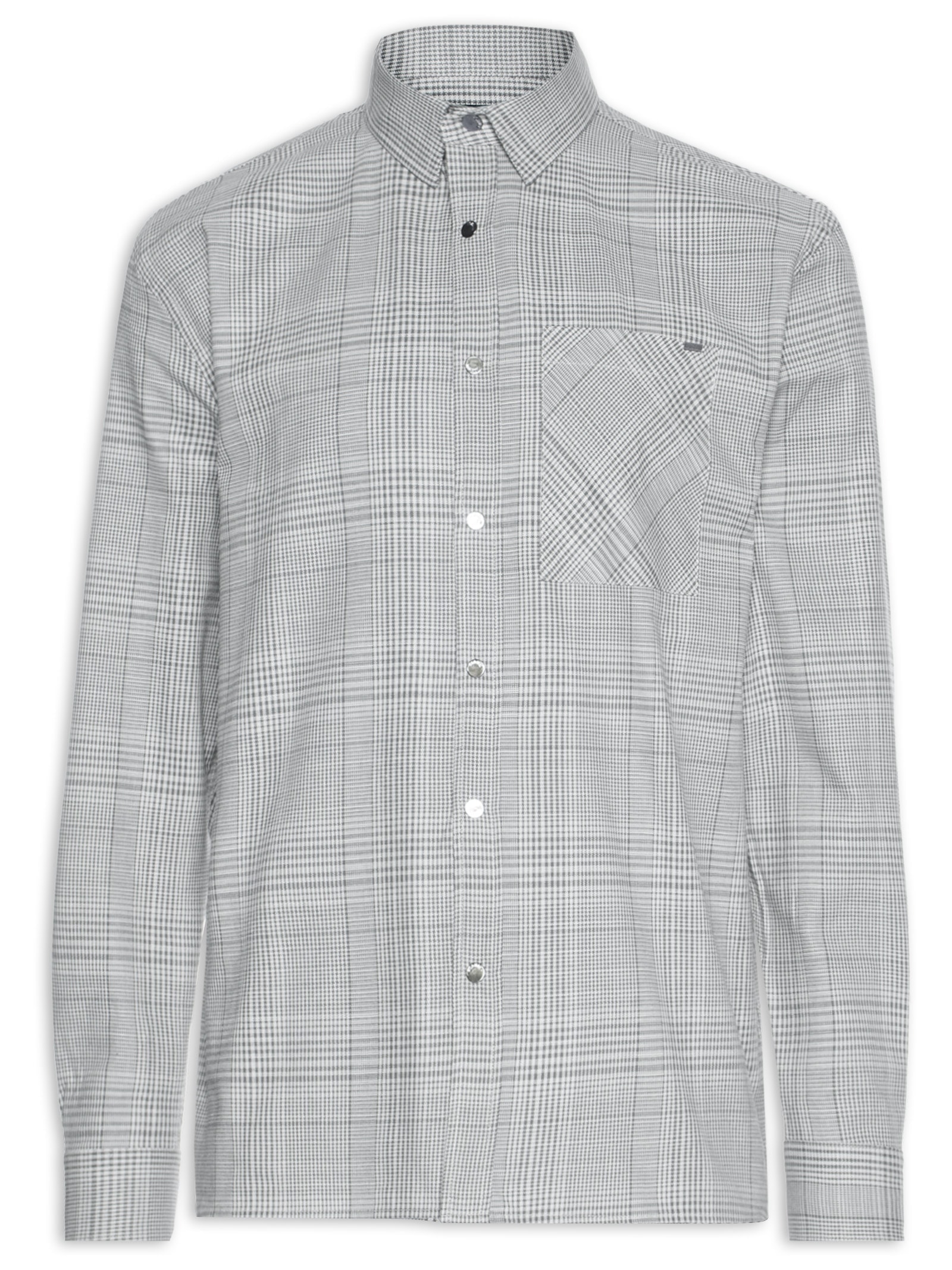 Camisa Masculina Xadrez Chelsea Cinza Forum