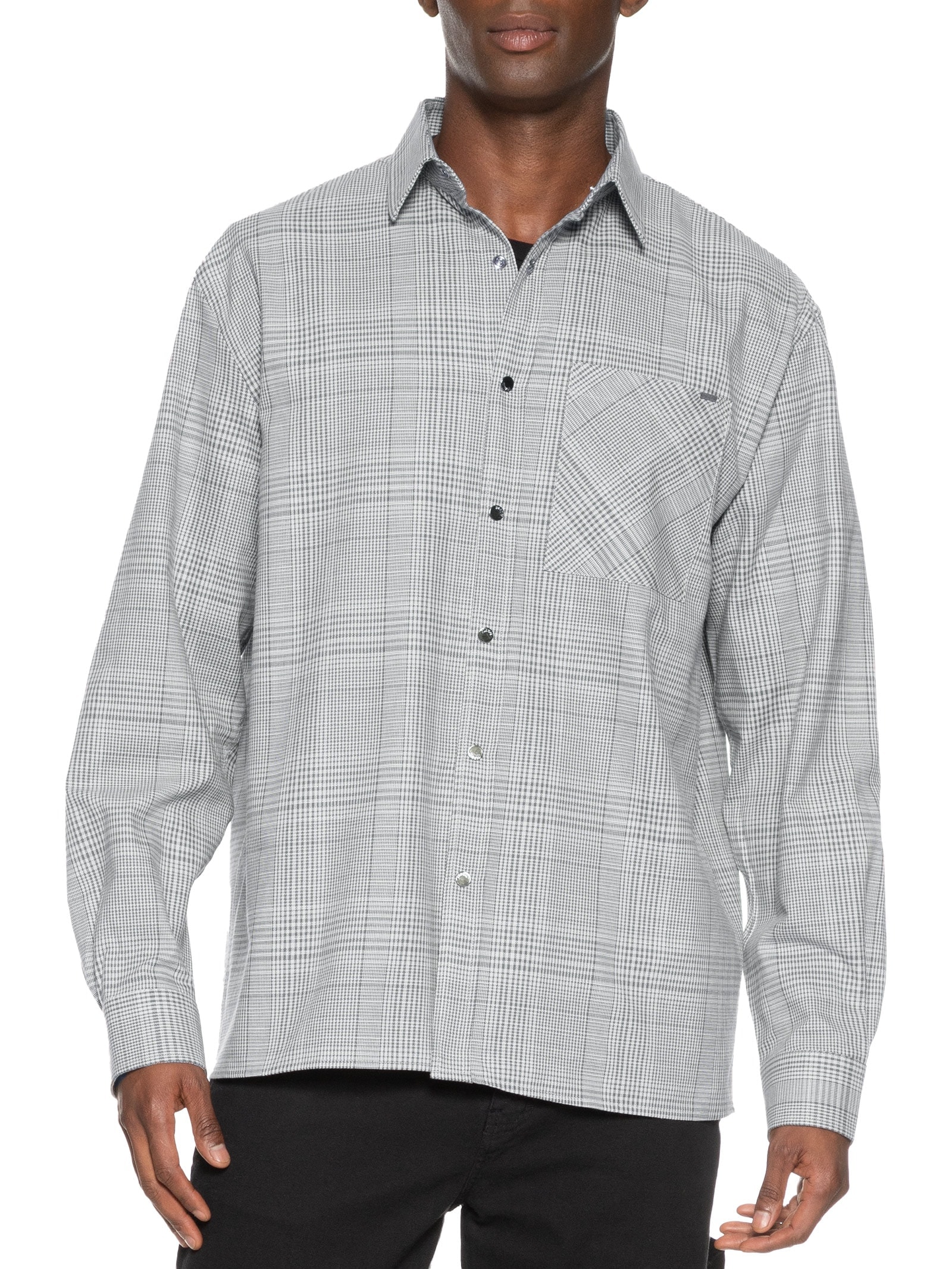 Camisa Masculina Xadrez Chelsea Cinza Forum