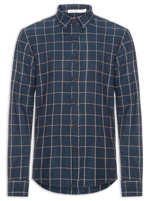 Camisa Masculina Xadrez Colorado – Azul