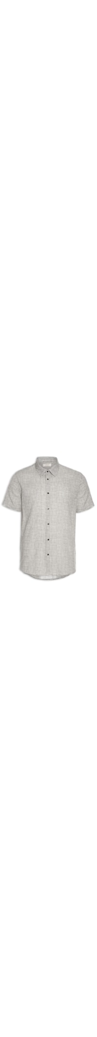 Camisa Masculina Xadrez Fine Basic Manga Curta - Off White