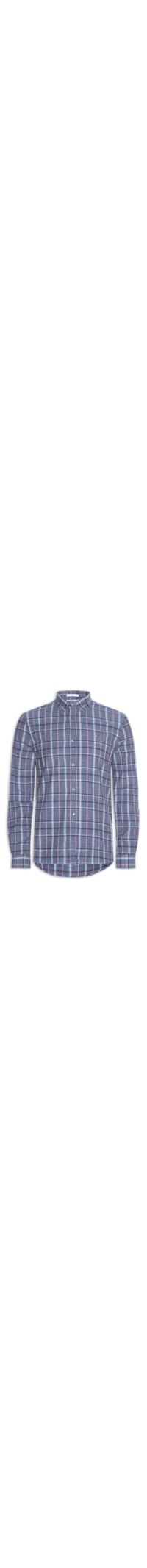 Camisa Masculina Xadrez Regular Fit Flanelado - Azul