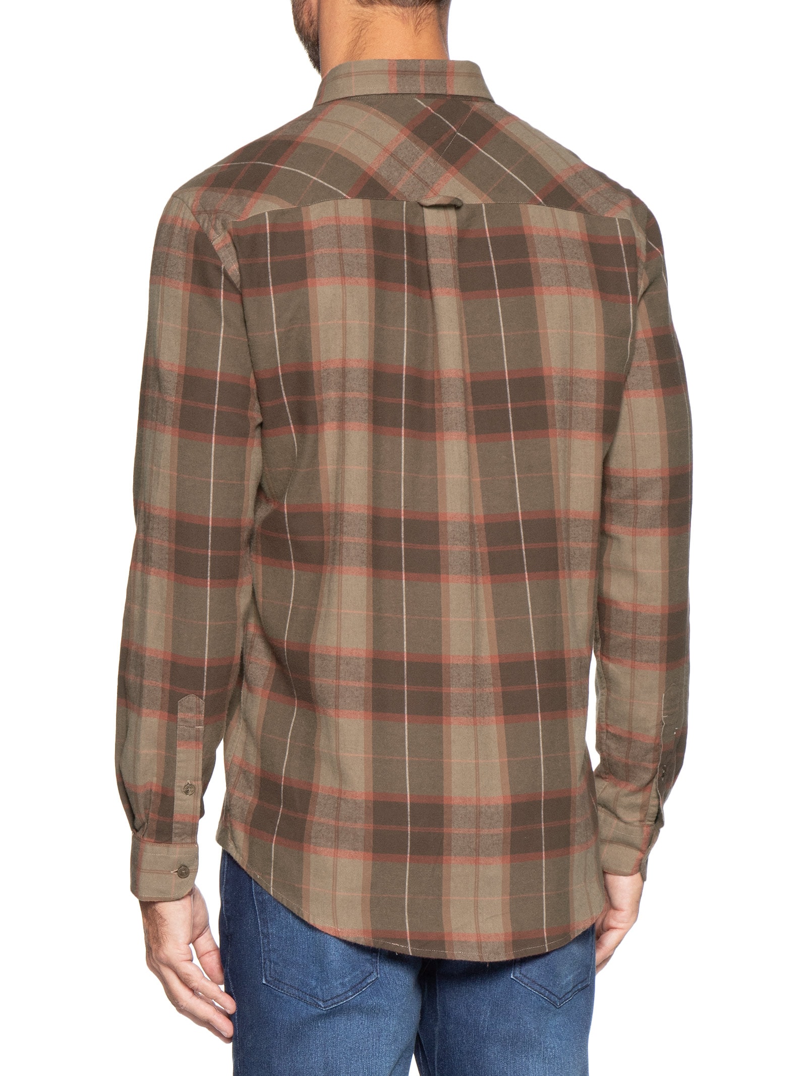 Camisa Masculina Xadrez Regular Fit Flanelado Marrom Tommy Jeans