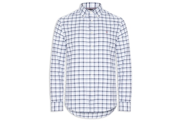 Camisa Masculina Xadrez Regular Fit Heritage Oxford - Azul