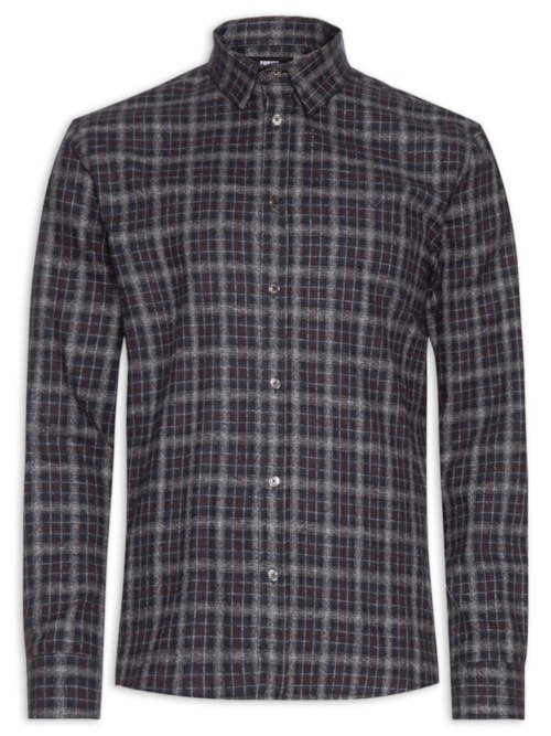 Camisa Masculina Xadrez Relax – Azul