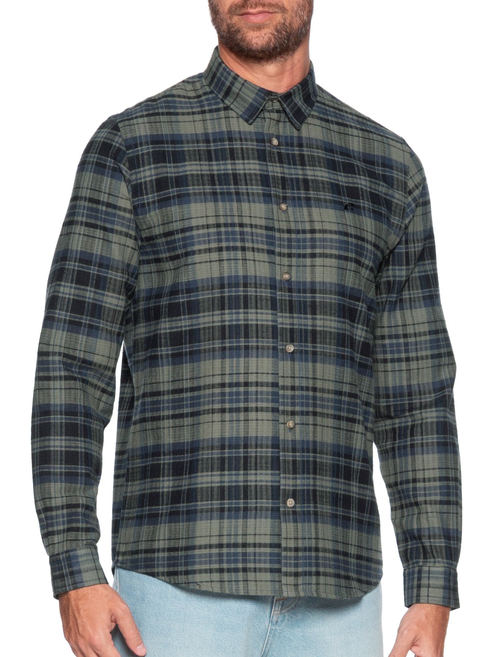 Camisa Masculina Xadrez Relax Verde Colcci