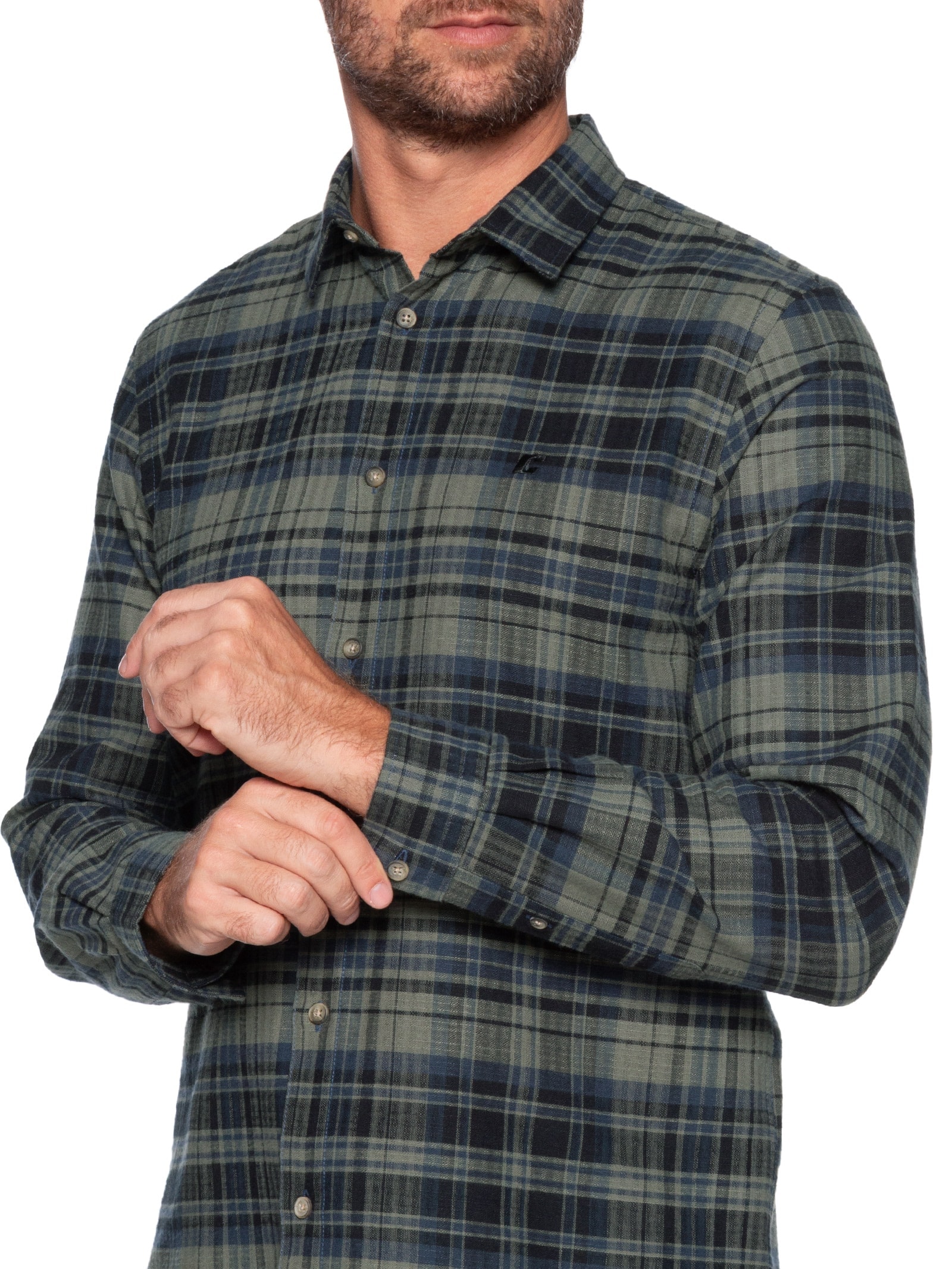 Camisa Masculina Xadrez Relax Verde Colcci