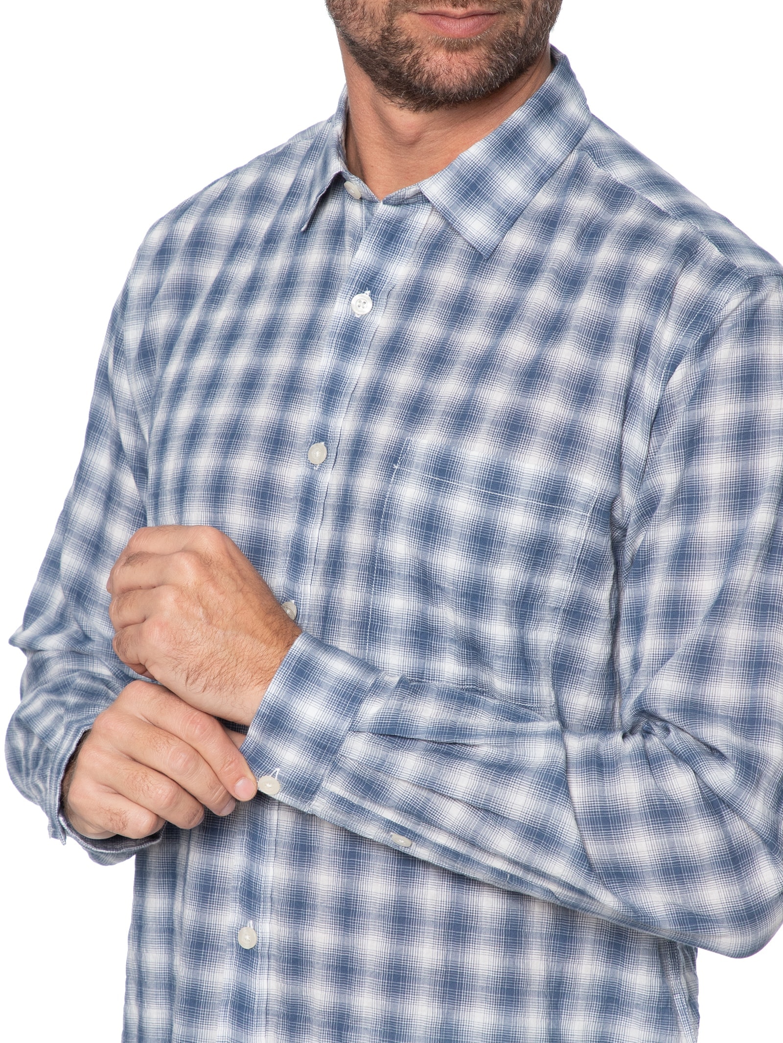 Camisa Masculina Xadrez Senna Azul Foxton
