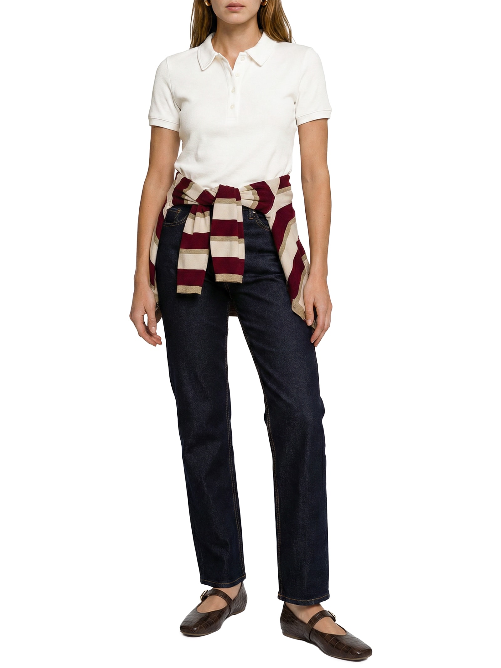 Camisa Polo Feminina MM Branco Hering