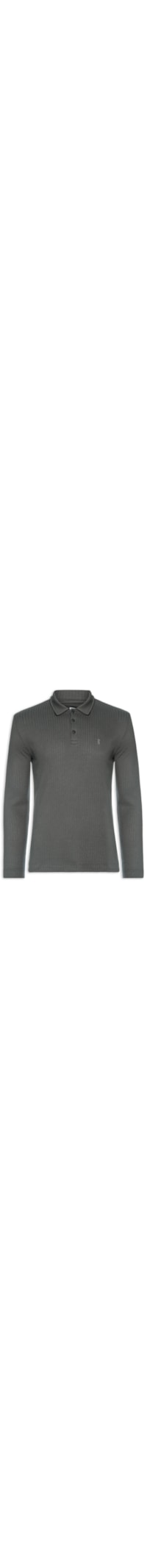 Camisa Polo Masculina Malha Tricot Canelado - Cinza