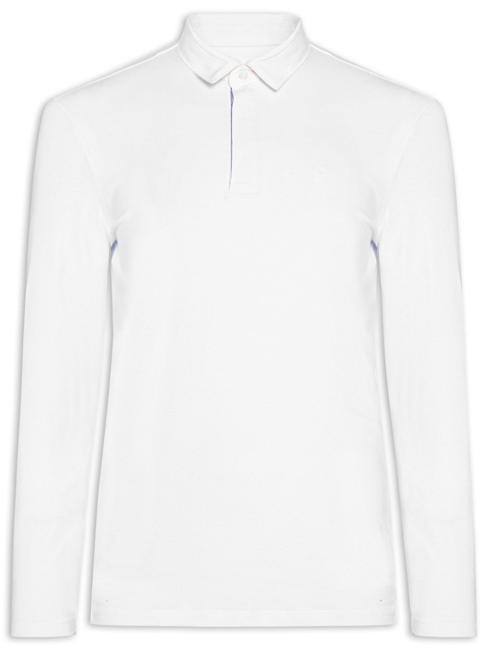Camisa Polo Masculina Manga Longa Rugby  – Branco Sergio K