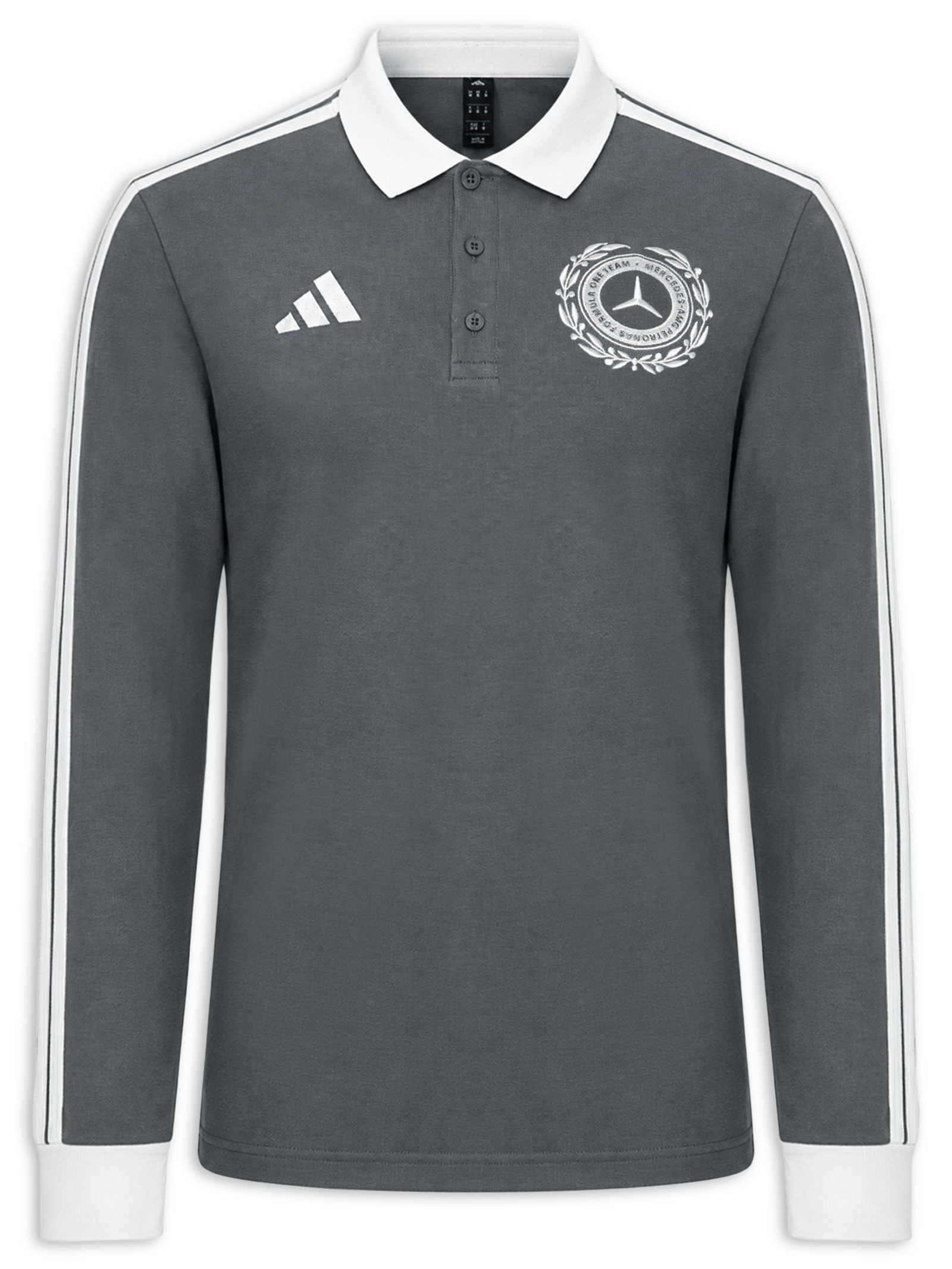 Camisa Polo Masculina Mercedes Amg Petronas Cinza Adidas + Mercedes