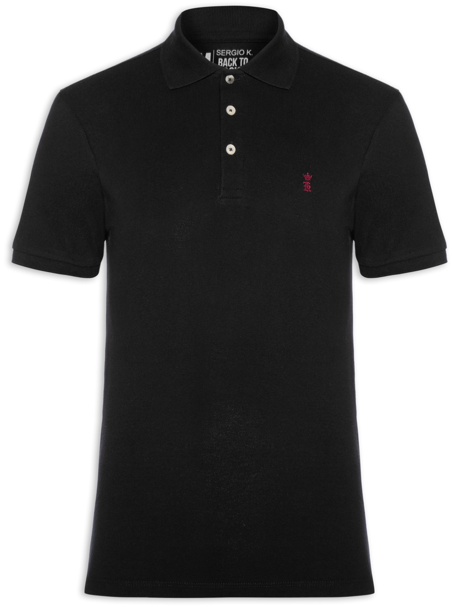 Camisa Polo Masculina Piquet Preto Sergio K