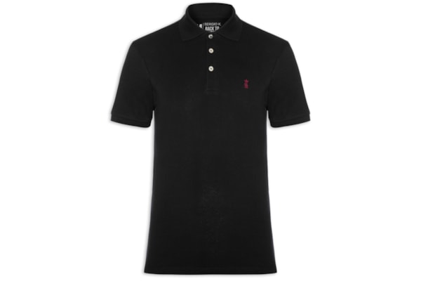 Camisa Polo Masculina Piquet - Preto