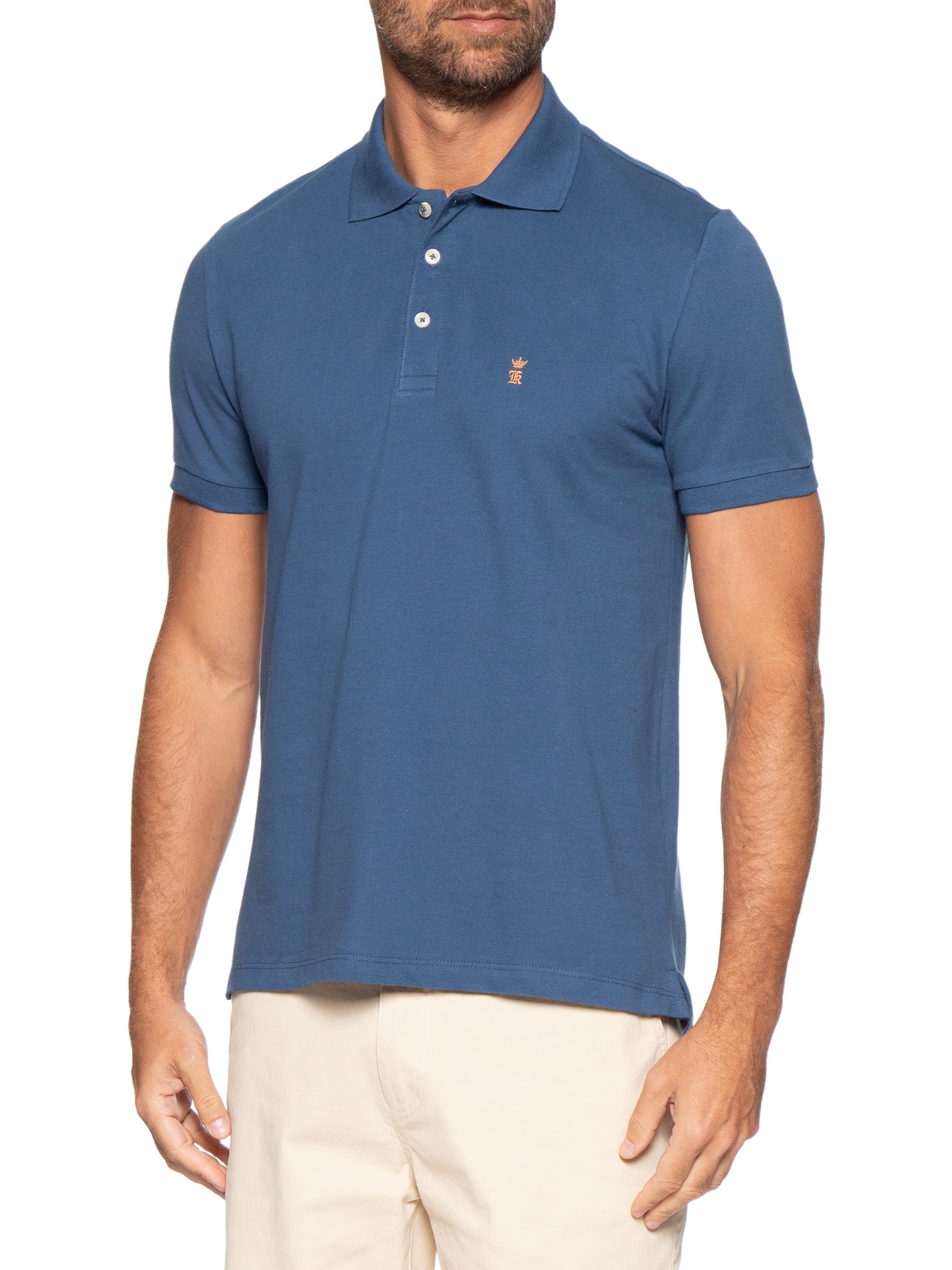 Camisa Polo Masculina Piquet – Azul Sergio K