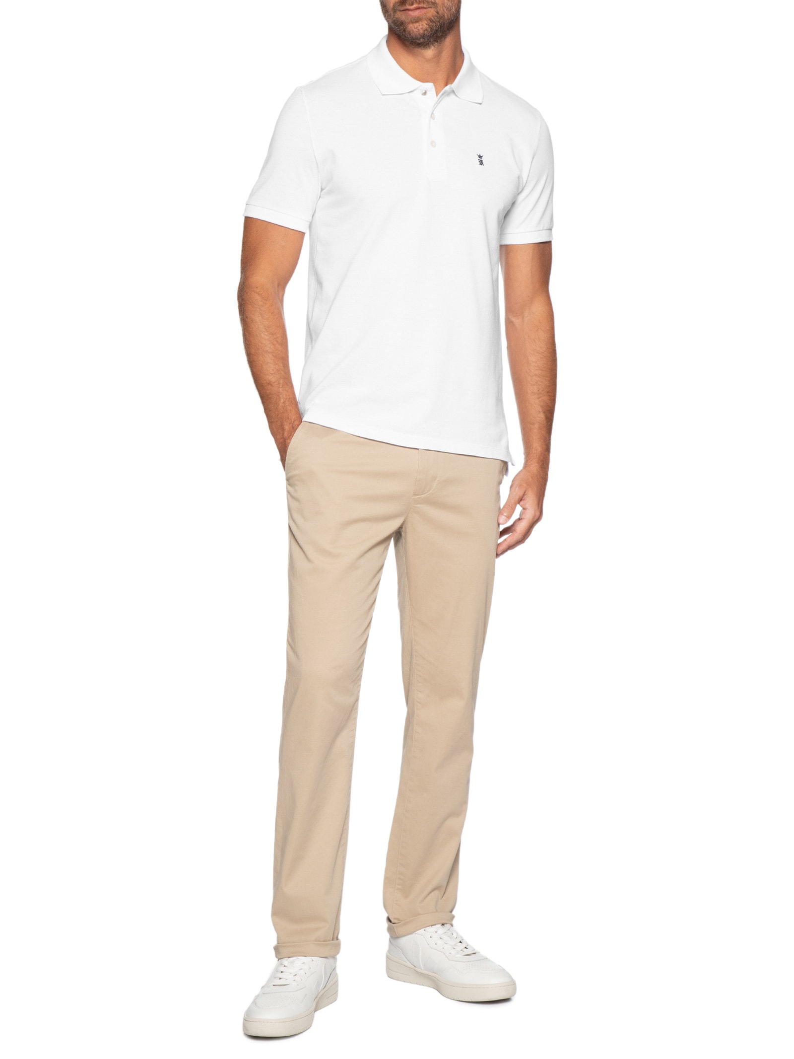 Camisa Polo Masculina Piquet – Branco Sergio K