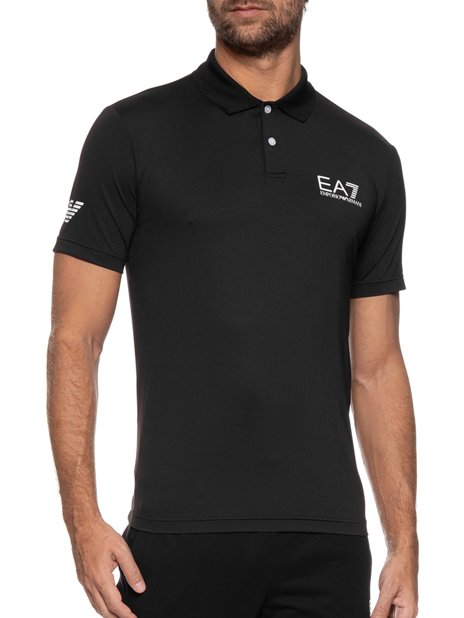Camisa Polo Masculina Preto Ea7 Emporio Armani