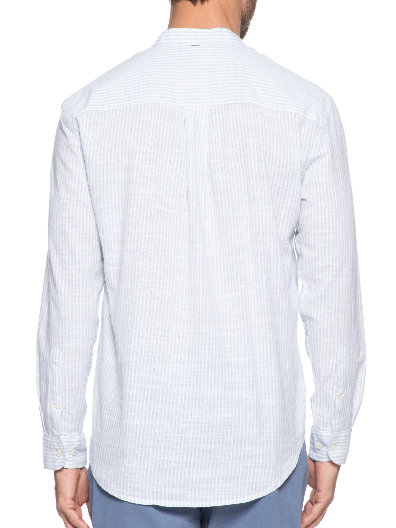 Camisa Rege Padre Flame Listrado (MO) Branco Aramis
