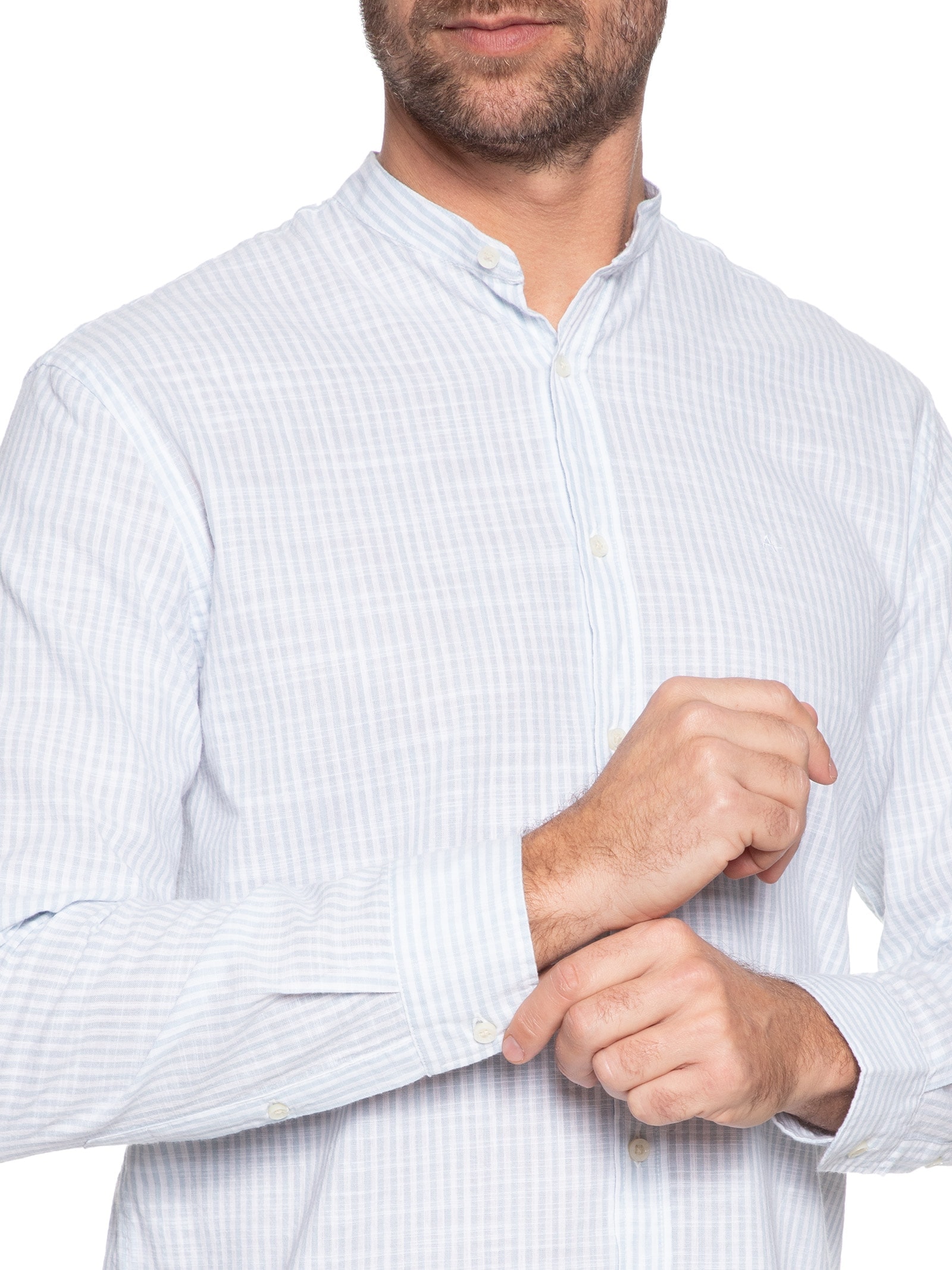 Camisa Rege Padre Flame Listrado (MO) Branco Aramis